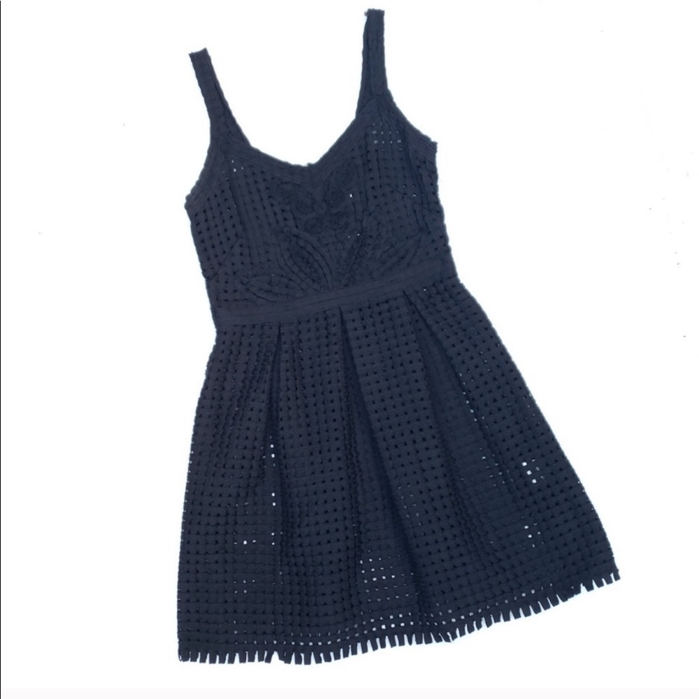 Yoana Baraschi black woven/net structures dress